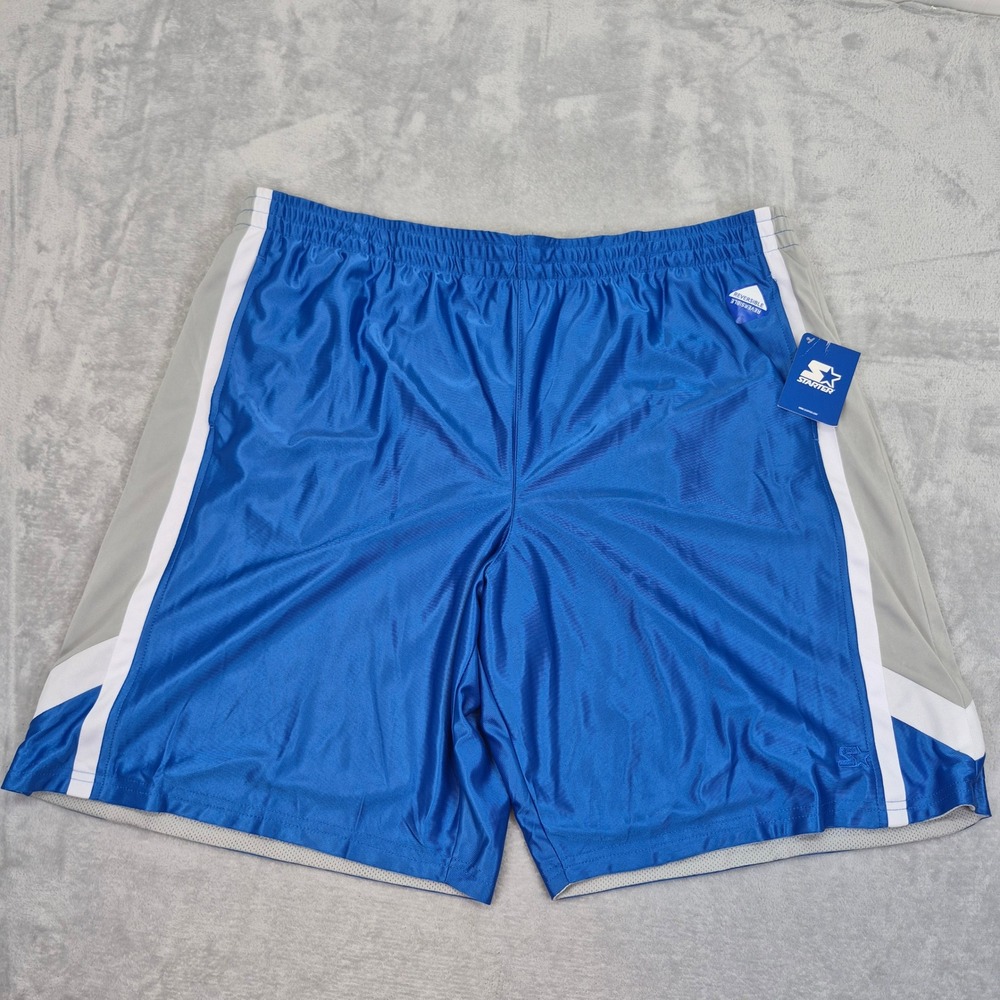 NWT Starter #3XL Mens Reversible Dazzle Basketball Shorts Blue Grey Big & Tall